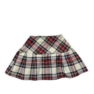 Plaid A-Line Skirt - Red and Black